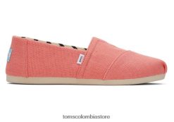 mujer lienzo patrimonio alpargata Toms LF64T81 zapatos durazno