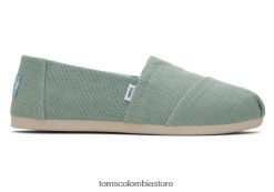 mujer lienzo patrimonio alpargata Toms LF64T85 zapatos salvia helada