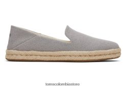 mujer lona de algodón reciclado santiago Toms LF64T8139 zapatos gris