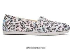 mujer mariposas alpargatas Toms LF64T857 zapatos teñido anudado rosa