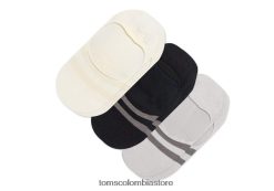 mujer paquete de 3 calcetines invisibles Toms LF64T8328 accesorios rayas grises mixtas