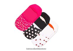 mujer Paquete de 3 pares de calcetines Ultimate No Show de San Valentín Toms LF64T8364 accesorios rosa multi