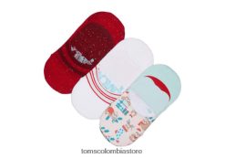 mujer Paquete de 3 pares de calcetines Ultimate No Show Holiday Sloth Toms LF64T8361 accesorios nuevo estilo