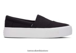 mujer plataforma fénix Toms LF64T8240 zapatos lienzo negro