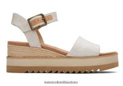 mujer sandalia con cuña diana Toms LF64T8195 zapatos natural