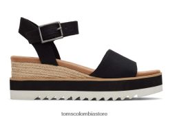 mujer sandalia con cuña diana Toms LF64T8201 zapatos negro