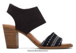 mujer sandalia mallorca con aberturas Toms LF64T8215 zapatos tejido negro