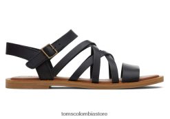 mujer sandalia sephina Toms LF64T8265 zapatos cuero negro