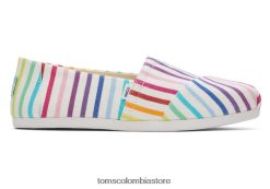 mujer unidad de alpargata Toms LF64T821 zapatos raya del arco iris