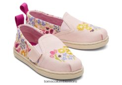 niños alpargata flor rosa Toms LF64T8524 zapatos campos rosas