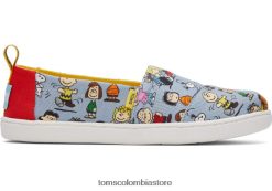 niños alpargata juvenil cacahuetes Toms LF64T8538 zapatos Plano