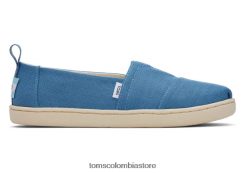 niños alpargata juvenil eco tejido Toms LF64T8548 zapatos océano azul