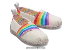 niños alpargata orgullo de unidad Toms LF64T8520 zapatos arcoiris natural