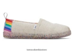 niños alpargata orgullo de unidad Toms LF64T8551 zapatos arcoiris natural