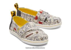 niños alpargata snoopy/woodstock Toms LF64T8519 zapatos fieltro natural