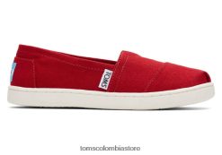 niños alpargata Toms LF64T8542 zapatos rojo