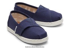 niños lienzo de alpargata Toms LF64T8511 zapatos Armada
