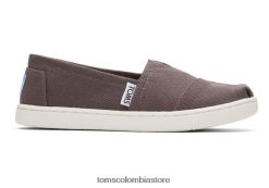 niños lienzo de alpargata Toms LF64T8558 zapatos ceniza