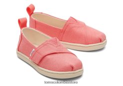 niños mini alpargata eco tejido Toms LF64T8504 zapatos durazno
