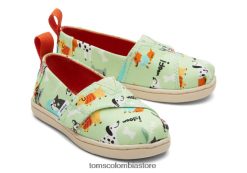 niños perros alpargata Toms LF64T8513 zapatos verde