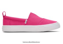 niños slip-on lona juvenil fenix Toms LF64T8536 zapatos Rosa oscuro